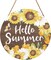 12"x12" Hello Summer Sunflower Wooden Sign for Front Door & Farmhouse Decor
